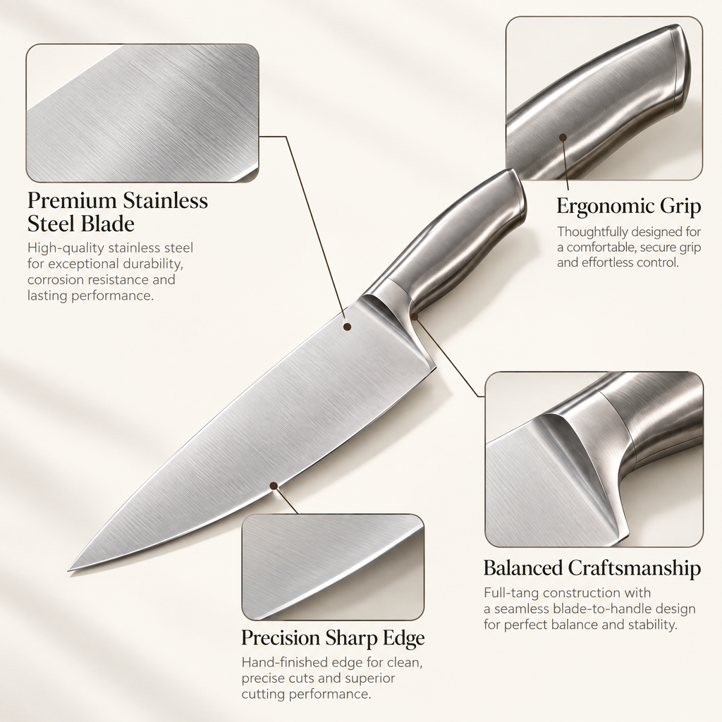 Orvelmont™ Stainless Steel Chef Knife