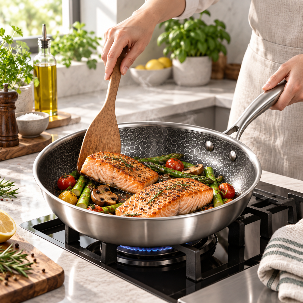 Orvelmont™ Honeycomb Stainless Steel Frying Pan