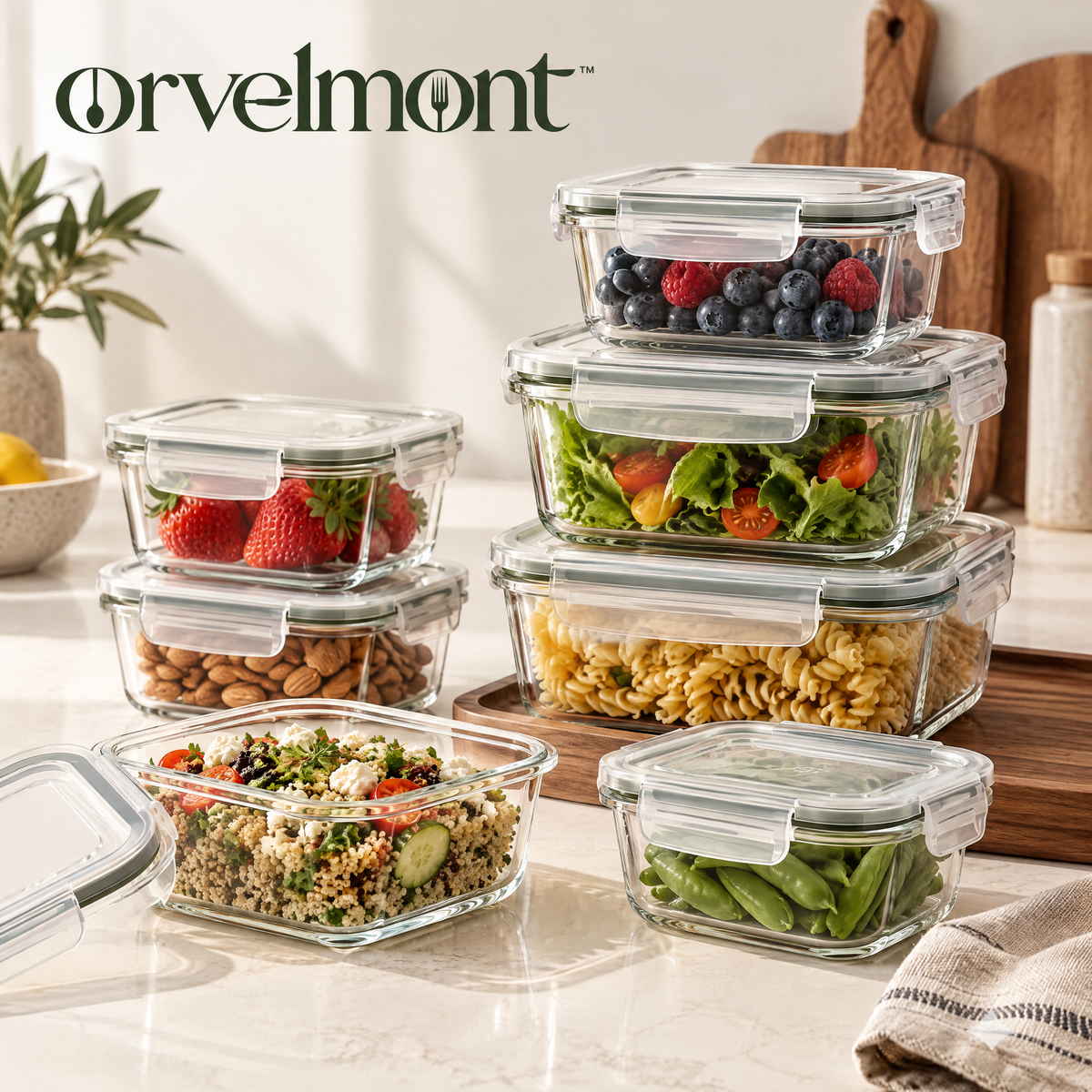 Orvelmont™ Glass Food Storage Container Set