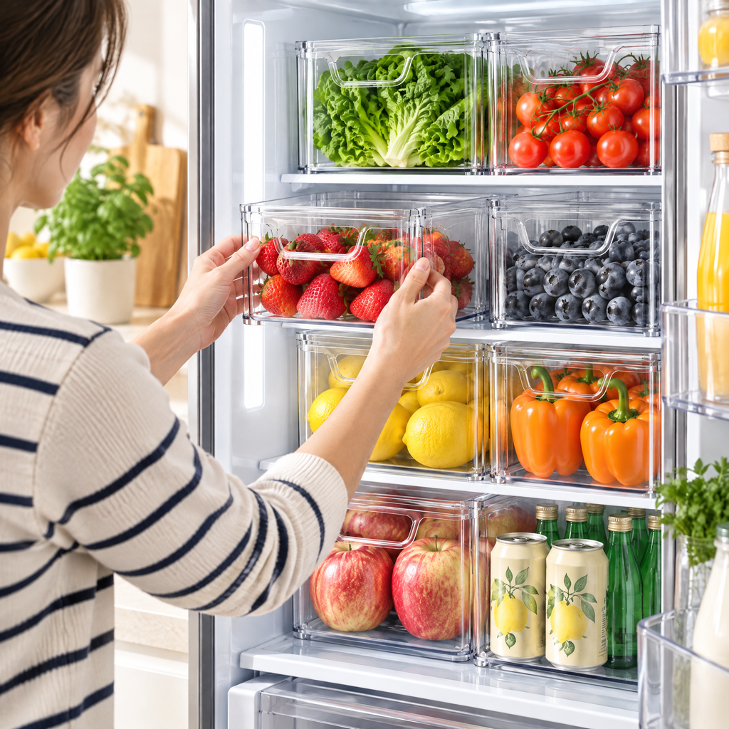 Orvelmont™ Stackable Refrigerator Organizer Bin Set