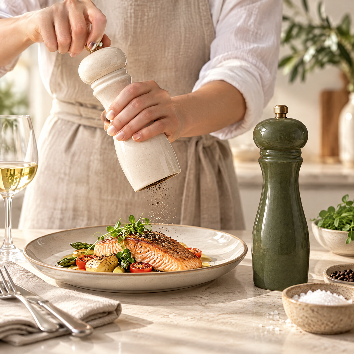 Orvelmont™ Ceramic Salt & Pepper Grinder Set