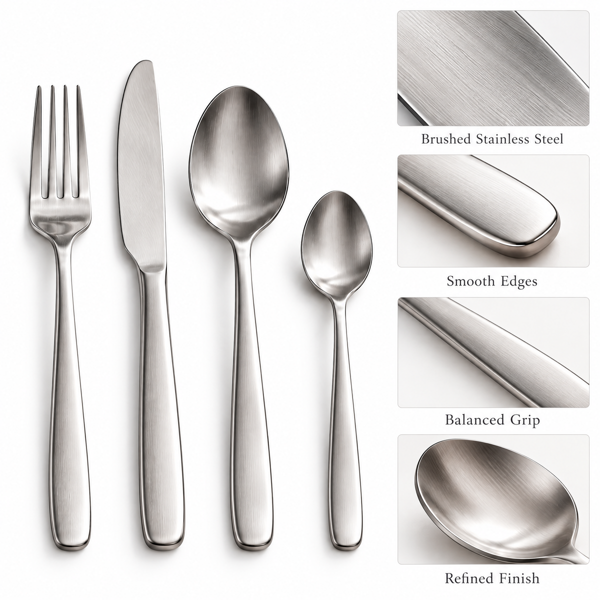 Orvelmont™ Brushed Stainless Steel Flatware Set